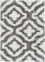 Jesse Trellis White Plush Shag Rug FE-37