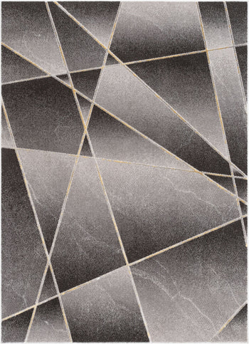 Arthur Retro Geometric Marble Pattern Grey Glam Rug FRM-117