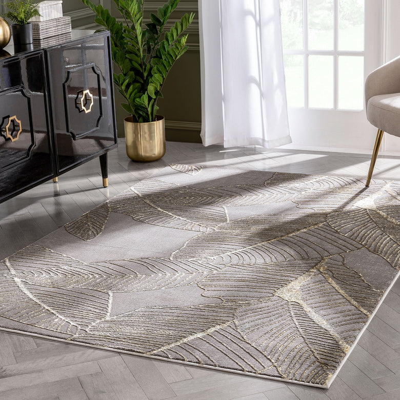 Madeline Retro Marble Pattern Grey Glam Rug FRM-147