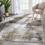 Kenneth Retro Abstract Pattern Grey Glam Rug FRM-157