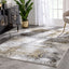 Kenneth Retro Abstract Pattern Grey Glam Rug FRM-157