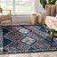 Sansa Moroccan Diamond Pattern Blue Thick Shag Rug GIG-14