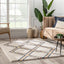 Bodhi Moroccan Tribal Diamond Pattern Ivory Thick Shag Rug GIG-92
