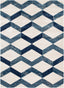 Millie Blue Modern Zigzag Geometric 3D Textured Rug GV-14