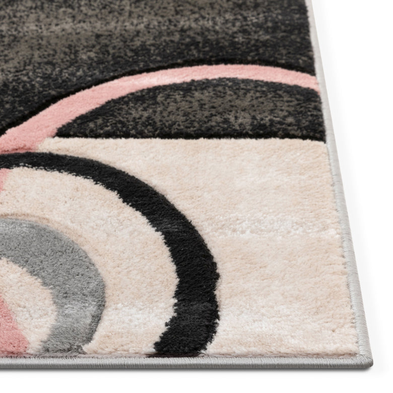 Belle Blush Pink Modern Abstract Geometric 3D Textured Rug GV-20