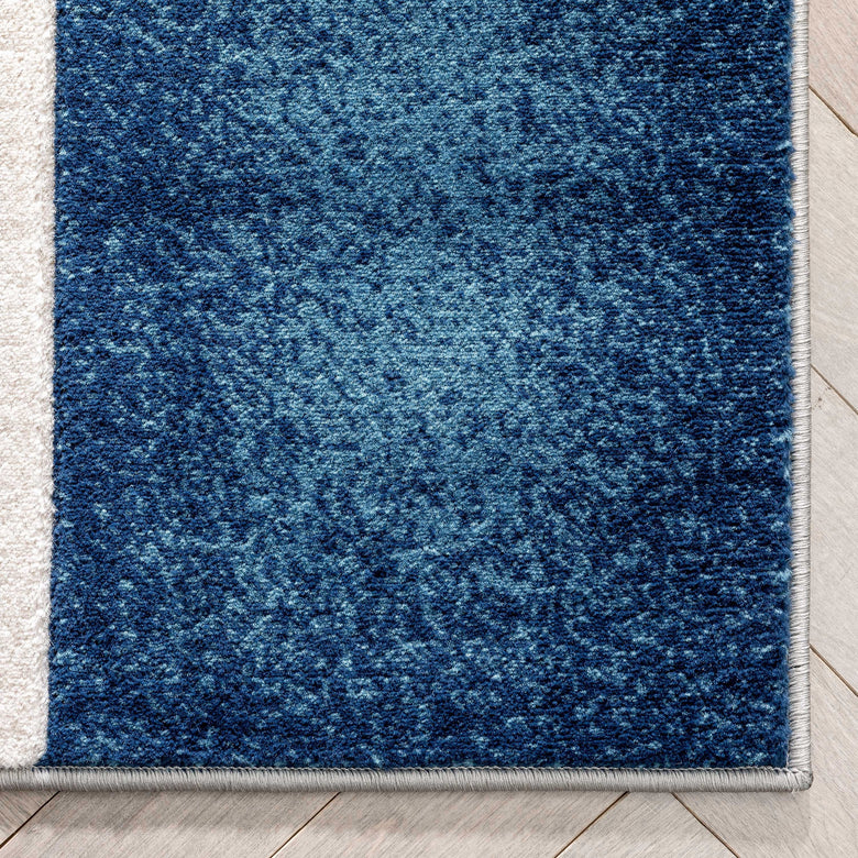Belle Dark Blue Modern Abstract Geometric 3D Textured Rug GV-24