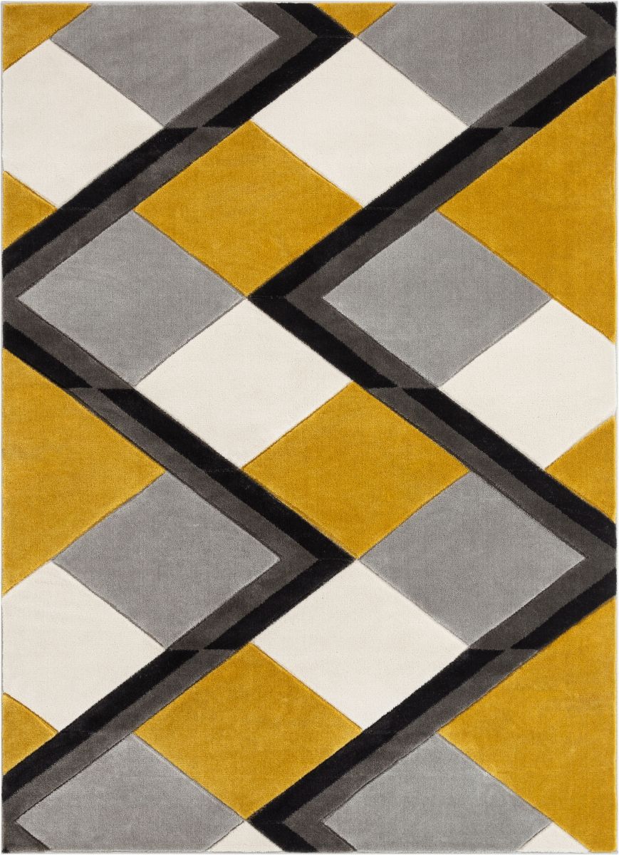 Nora Gold Modern Geometric Stripes 3D Textured Rug GV-81