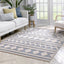 Zara Tribal Moroccan Diamond Pattern Light Blue Looped Pile Rug HAR-26