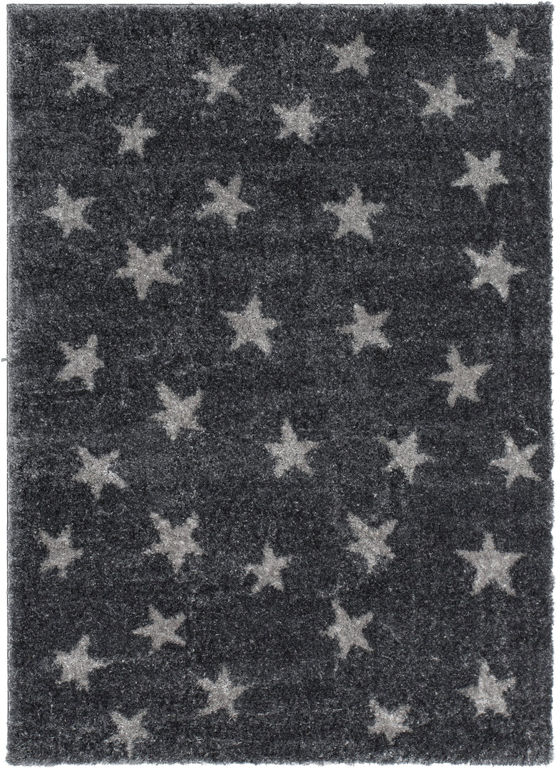 Celestial Skies Modern Stars Pattern Grey Thick & Ultra Soft Kids Rug HAV-17