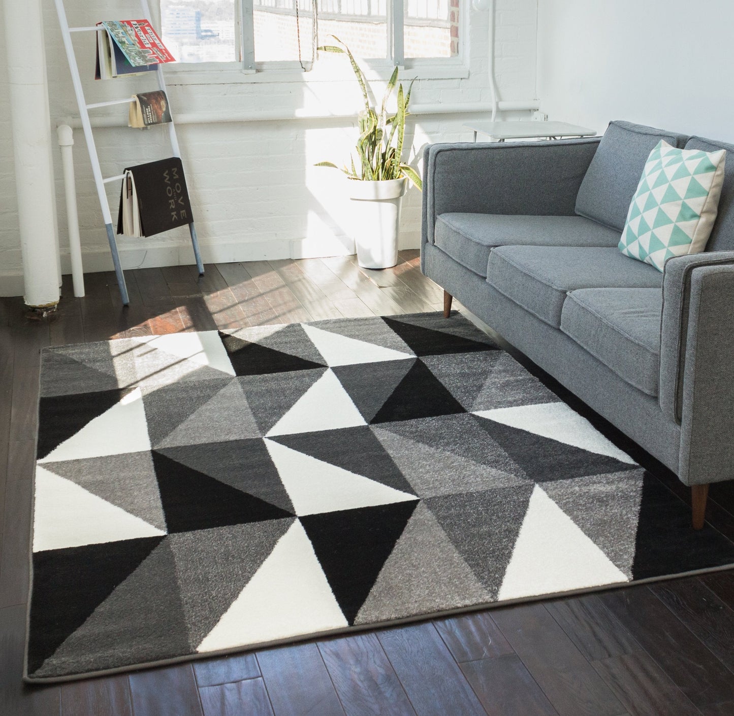 Amazing Grey Geometric Rug 60148