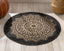 Kiera Bohemian Tribal Hand-Braided Jute Black Natural  Rug IRI-13
