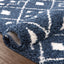 Kari Scandinavian Moroccan Lattice Blue Thick  Nordic Shag Rug JU-24