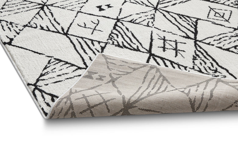 Magnificent Black Modern Trellis Gemotric Rug KA-113