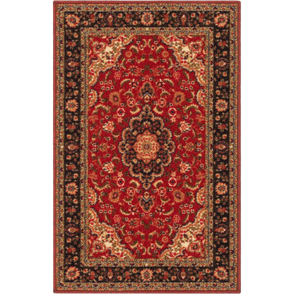 Gene Traditional Medallion Persian Red Non-Slip Machine Washable Low Pile Indoor/Outdoor Rug KC-170