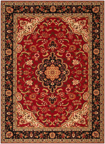 Gene Traditional Medallion Persian Red Non-Slip Machine Washable Low Pile Indoor/Outdoor Rug KC-170