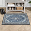 Gene Traditional Medallion Persian Blue Non-Slip Machine Washable Low Pile Indoor/Outdoor Rug KC-174