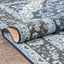 Gene Traditional Medallion Persian Blue Non-Slip Machine Washable Low Pile Indoor/Outdoor Rug KC-174