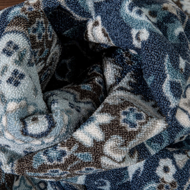 Gene Traditional Medallion Persian Blue Non-Slip Machine Washable Low Pile Indoor/Outdoor Rug KC-174