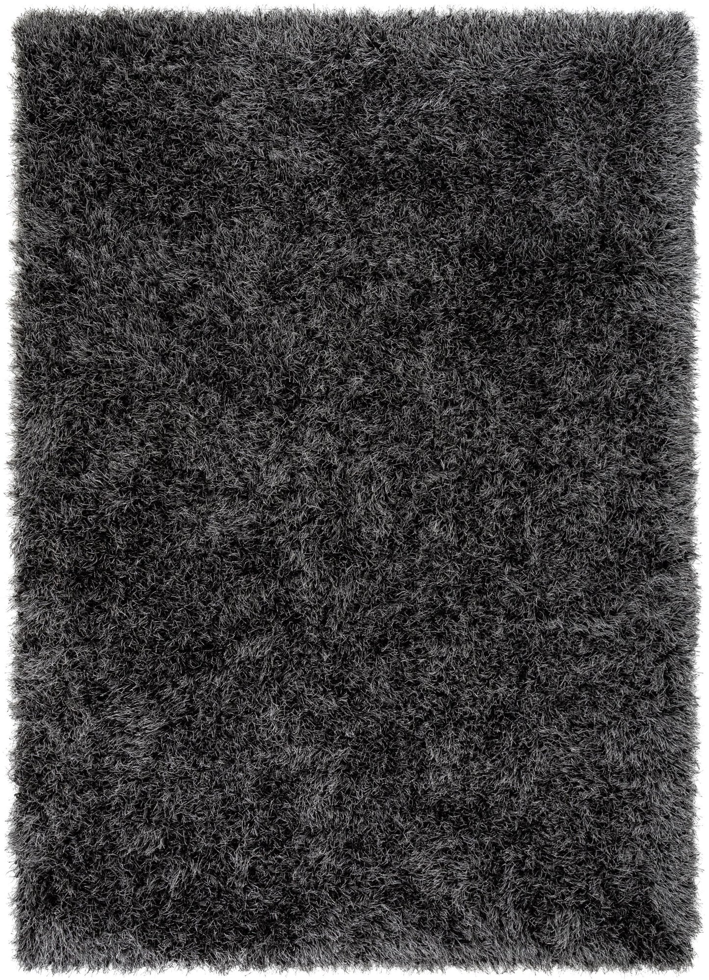 Chie Glam Solid Ultra-Soft Black Shag Rug KU-13