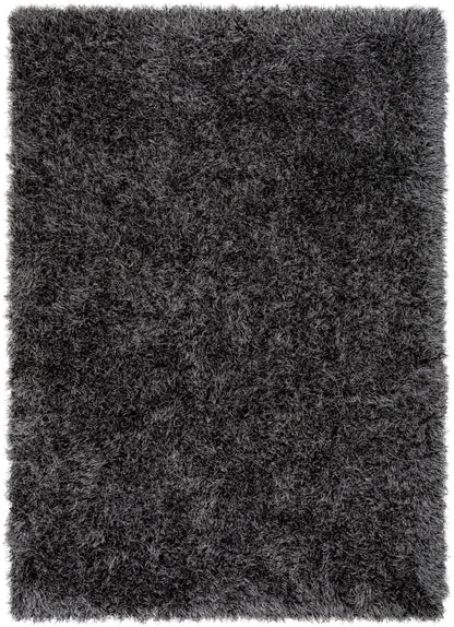 Chie Glam Solid Ultra-Soft Black Shag Rug KU-13