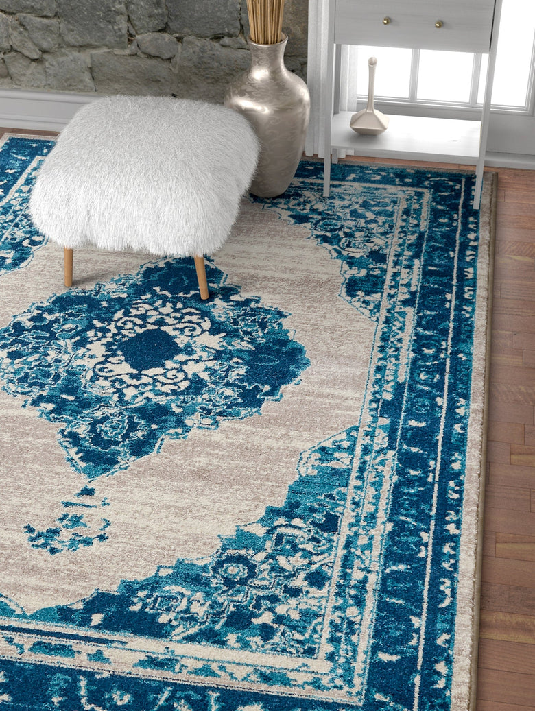 Laurent Kashan Vintage Blue LA-84