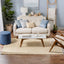 Boucle Hand-Woven Jute Rug Farmhouse Solid Pattern Off-White Chunky-Textured Rug LAN-12