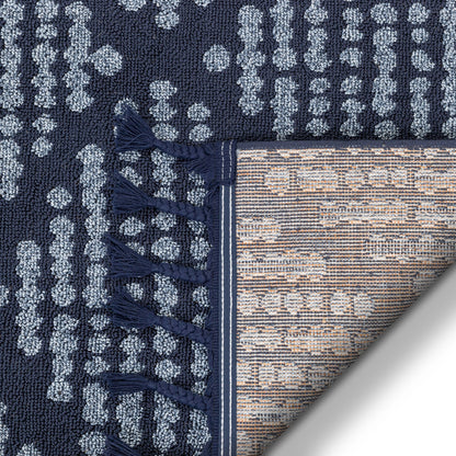 Arbor Moroccan Trellis Dark Blue Kilim-Style Rug LDL-04