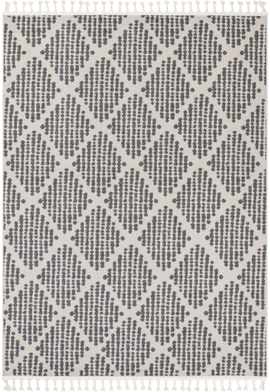 Arbor Moroccan Trellis Grey Kilim-Style Rug LDL-07