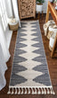 Zipped Tribal Aztec Geometric Ivory & Navy Blue Kilim-Style Rug LDL-12