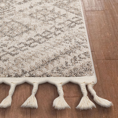 Anette Vintage Distressed Medallion Beige Kilim-Style Rug LDL-132