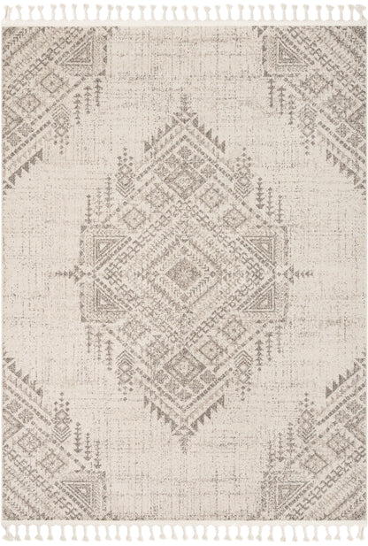 Anette Vintage Distressed Medallion Beige Kilim-Style Rug LDL-132