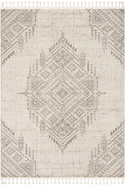 Anette Vintage Distressed Medallion Beige Kilim-Style Rug LDL-132