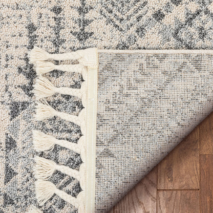 Anette Vintage Distressed Medallion Grey Kilim-Style Rug LDL-137