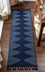 Zipped Tribal Aztec Geometric Dark Blue Kilim-Style Rug LDL-14