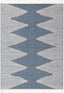 Zipped Tribal Aztec Geometric Denim Blue Kilim-Style Rug LDL-16