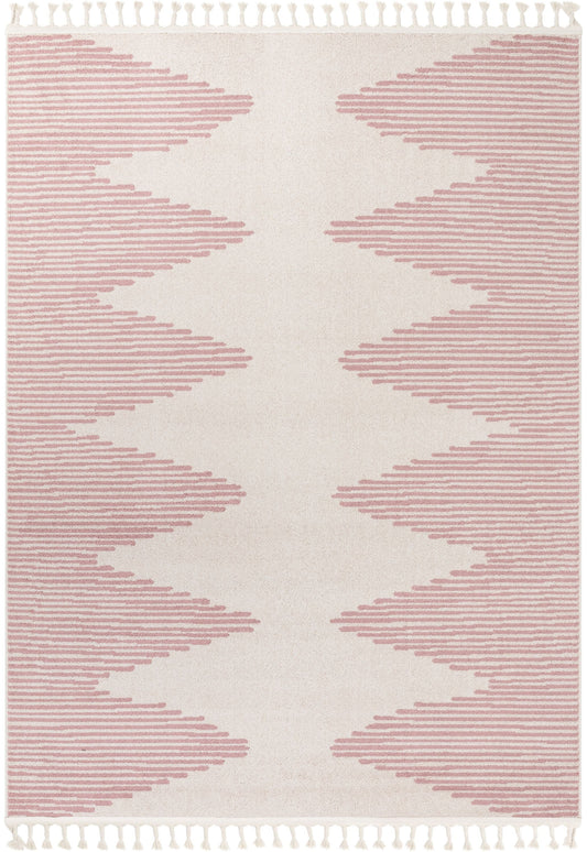 Zipped Tribal Aztec Geometric Blush Kilim-Style Rug LDL-19