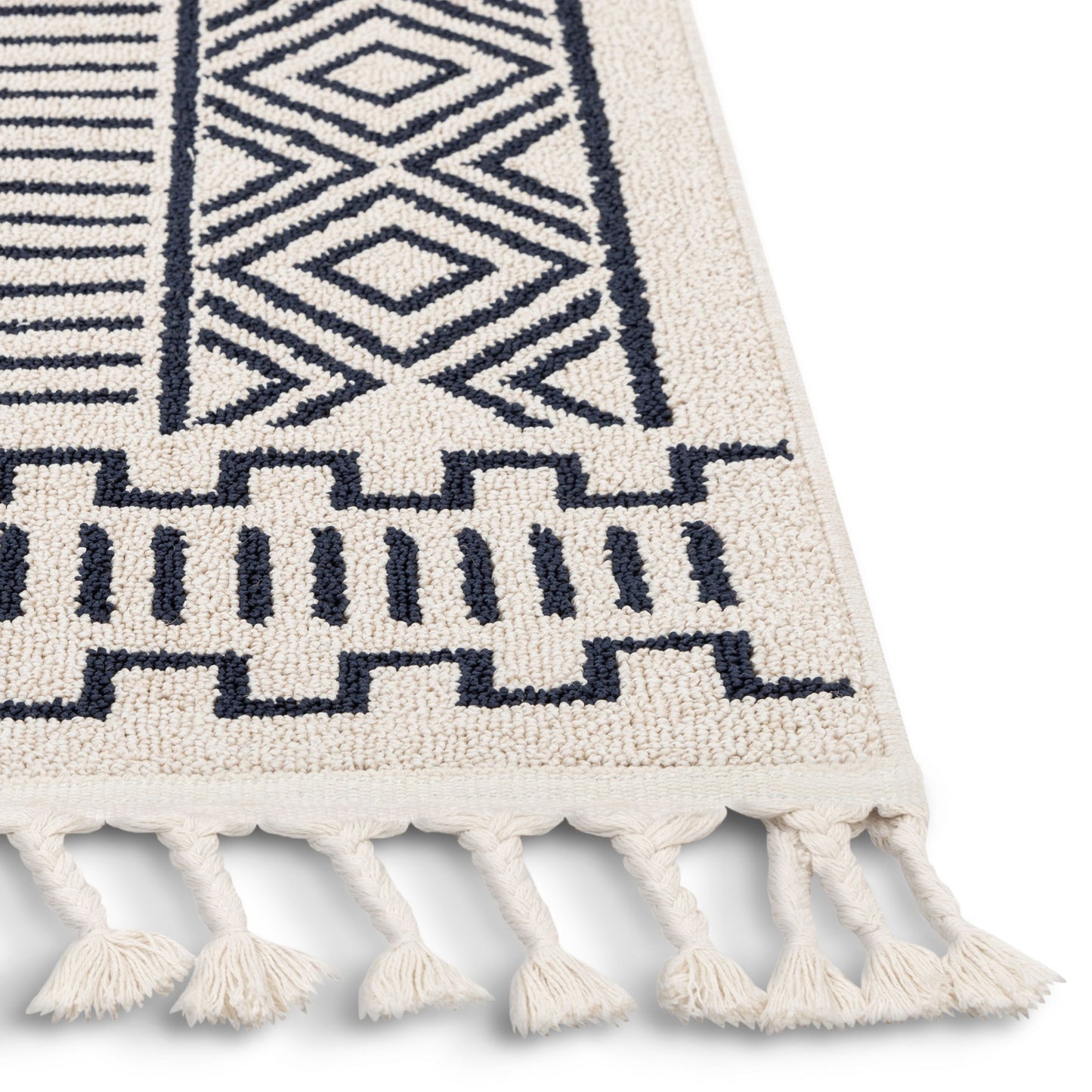 Dora Tribal Moroccan Geometric Dark Blue Kilim-Style Rug LDL-64