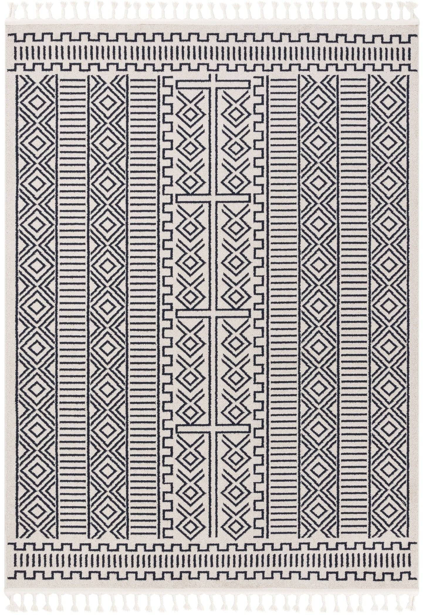 Dora Tribal Moroccan Geometric Dark Blue Kilim-Style Rug LDL-64
