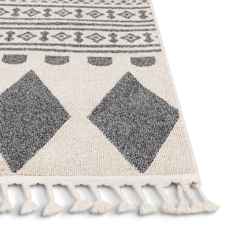 Cruce Tribal Moroccan Geometric Grey Kilim-Style Rug LDL-78