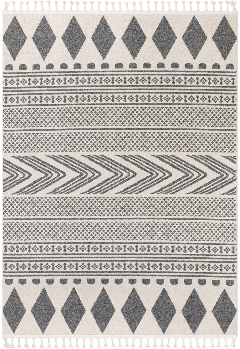 Cruce Tribal Moroccan Geometric Grey Kilim-Style Rug LDL-78