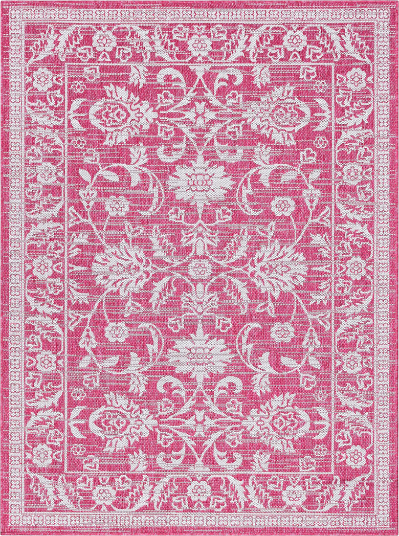 Delphi Oriental Persian Indoor/Outdoor Fuchsia Flat-Weave Rug LIA-200