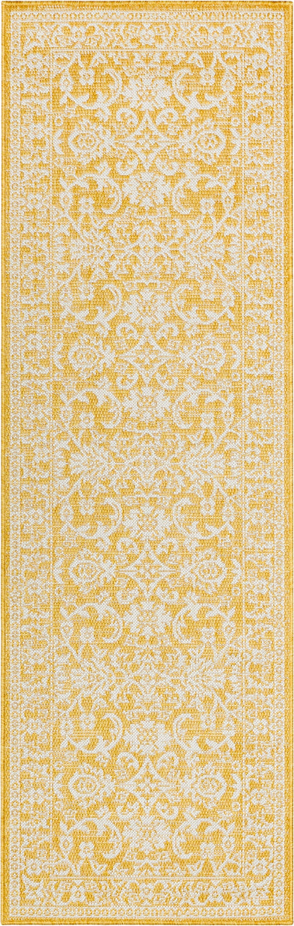 Delphi Oriental Persian Indoor/Outdoor Yellow Flat-Weave Rug LIA-201