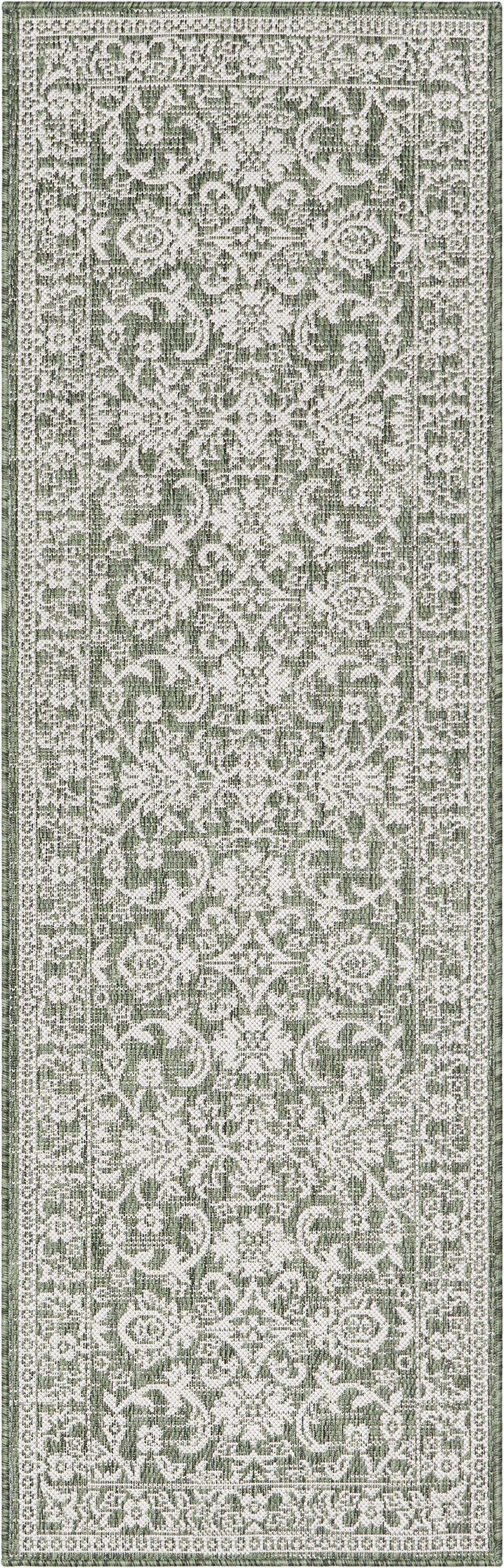 Delphi Oriental Persian Indoor/Outdoor Green Flat-Weave Rug LIA-205