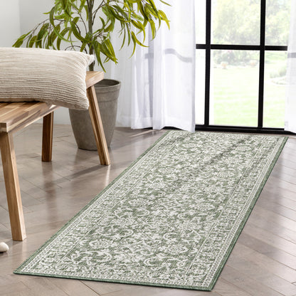 Delphi Oriental Persian Indoor/Outdoor Green Flat-Weave Rug LIA-205