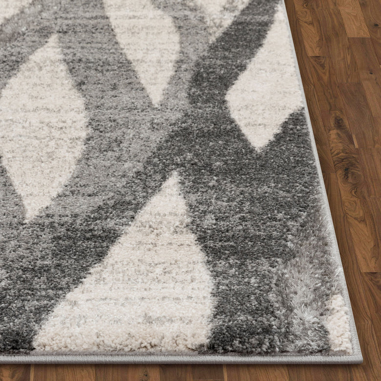 Toro Modern Ogee Geometric Ivory Rug LIS-02