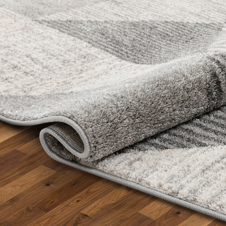 Lujo Mid-Century Modern Geometric Grey Rug LIS-107