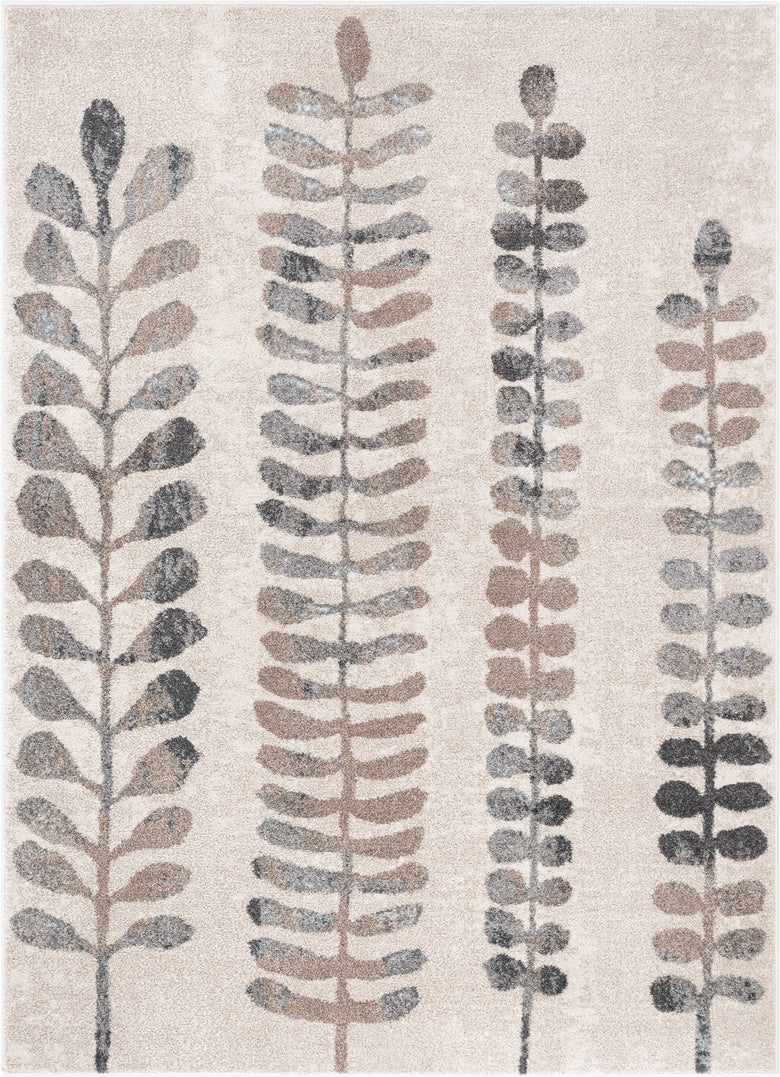 Myra Abstract Leaf Pattern Ivory Vintage Rug LIS-132