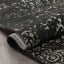 Jesi Vintage Distressed Damask Pattern Black Kilim-Style Rug LL-57