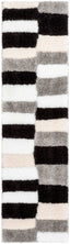 Chaska Geometric Squares Shag Ivory Black 3D Textured Rug LOG-62