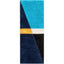 Mori Modern Abstract Geometric 3D Textured Shag Blue Yellow Rug LOL-14